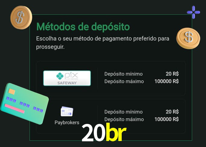 O cassino 20br oferece uma grande variedade de métodos de pagamento